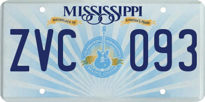 MS license plate ZVC093