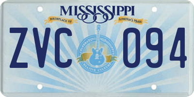 MS license plate ZVC094