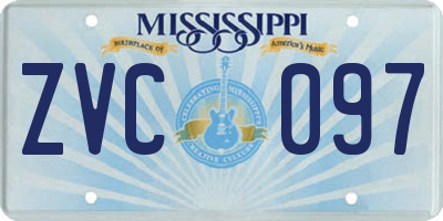 MS license plate ZVC097