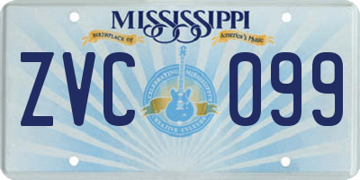 MS license plate ZVC099