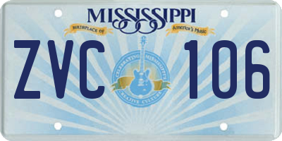 MS license plate ZVC106