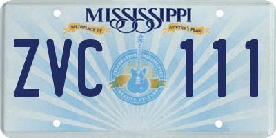 MS license plate ZVC111