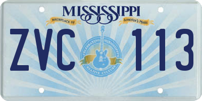 MS license plate ZVC113
