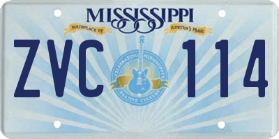 MS license plate ZVC114
