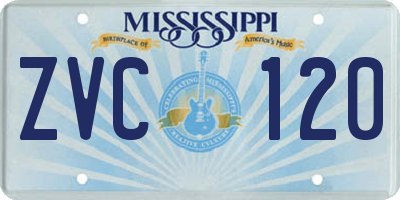 MS license plate ZVC120