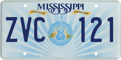 MS license plate ZVC121