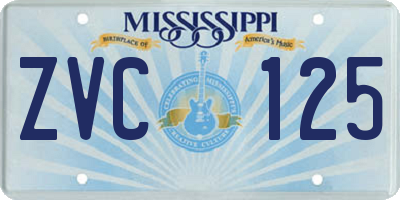 MS license plate ZVC125