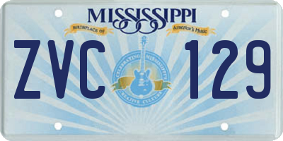 MS license plate ZVC129