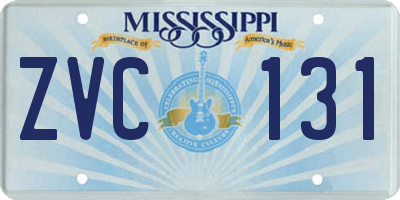 MS license plate ZVC131