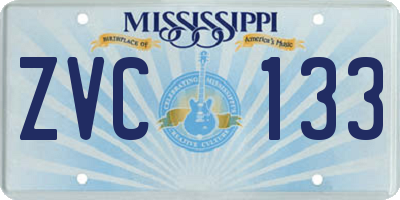 MS license plate ZVC133