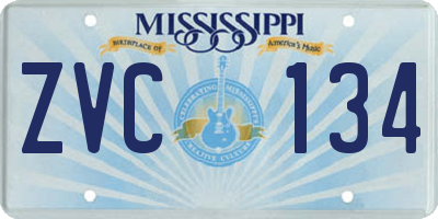 MS license plate ZVC134