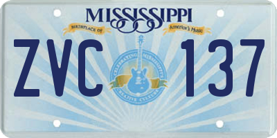 MS license plate ZVC137