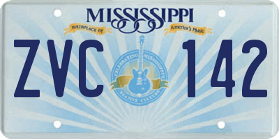 MS license plate ZVC142