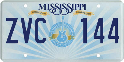 MS license plate ZVC144