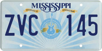 MS license plate ZVC145