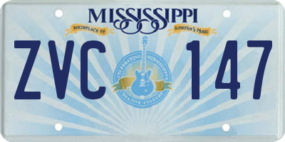 MS license plate ZVC147