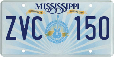 MS license plate ZVC150