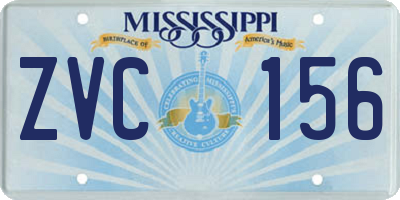 MS license plate ZVC156