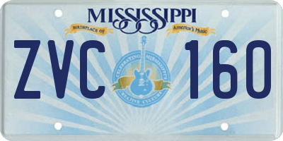 MS license plate ZVC160