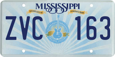MS license plate ZVC163