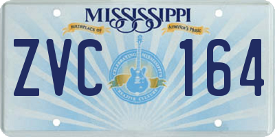 MS license plate ZVC164