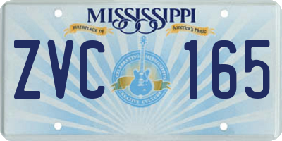 MS license plate ZVC165