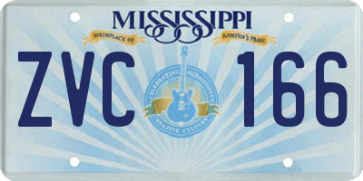 MS license plate ZVC166