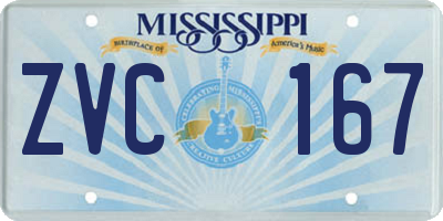 MS license plate ZVC167