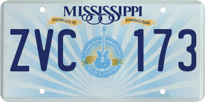 MS license plate ZVC173