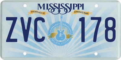 MS license plate ZVC178