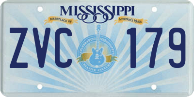 MS license plate ZVC179