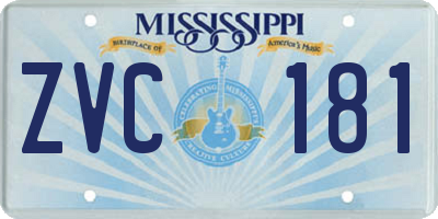 MS license plate ZVC181