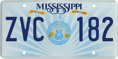 MS license plate ZVC182