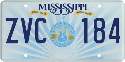 MS license plate ZVC184