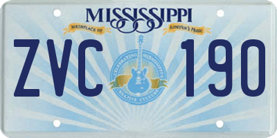 MS license plate ZVC190