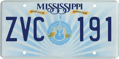 MS license plate ZVC191