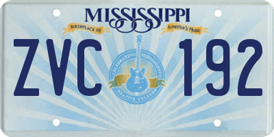 MS license plate ZVC192