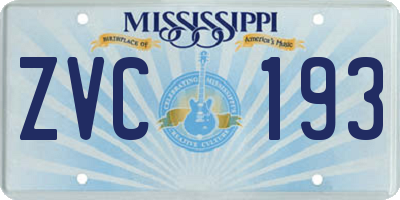 MS license plate ZVC193