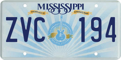MS license plate ZVC194