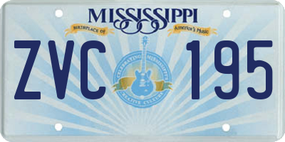 MS license plate ZVC195