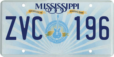 MS license plate ZVC196