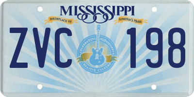 MS license plate ZVC198