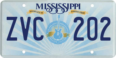 MS license plate ZVC202