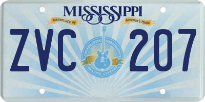 MS license plate ZVC207