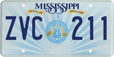 MS license plate ZVC211