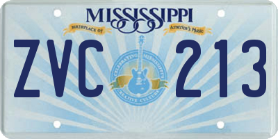 MS license plate ZVC213