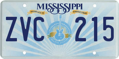 MS license plate ZVC215