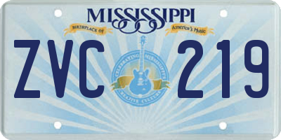 MS license plate ZVC219