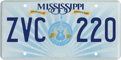 MS license plate ZVC220