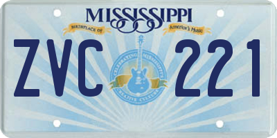MS license plate ZVC221